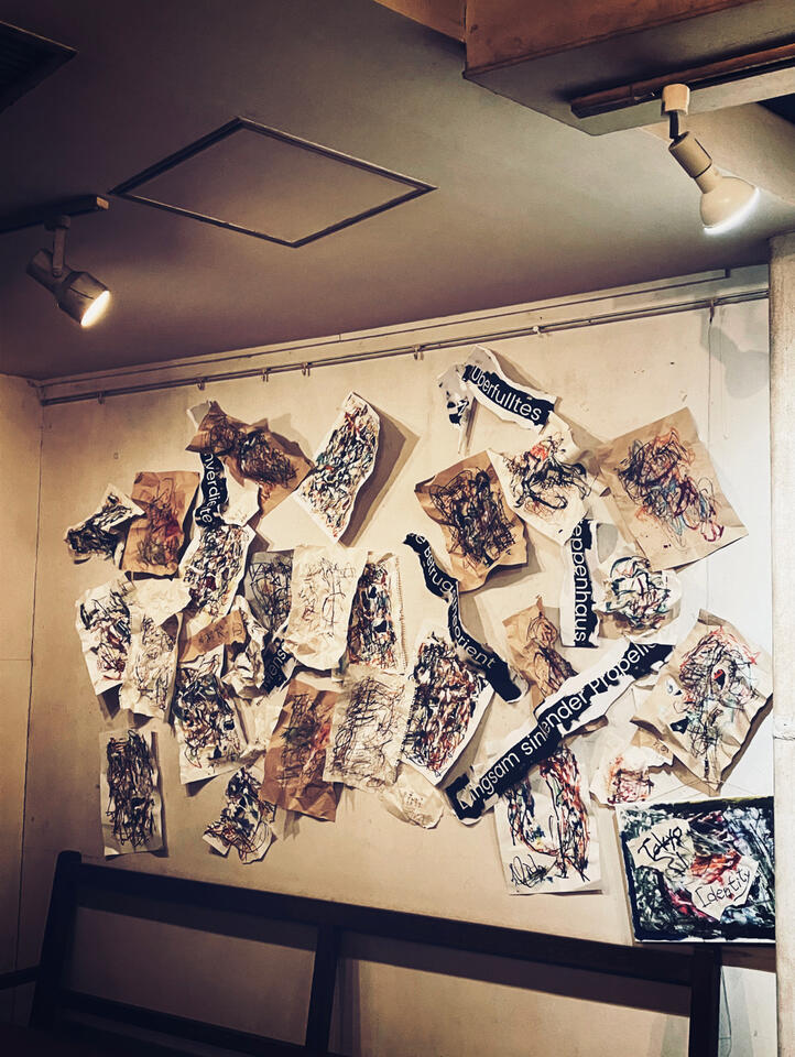 “Tokyo Identity”（『東京アイデンティティ』) exhibited in Abstract Out Duo exhibition “アブストラクト・アウト” at Ekoda Cafe Flying Teapot, Tokyo（2026 ・江古田カフェフライングティーポット）